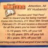 Married Men Get Discounts at Hooters!